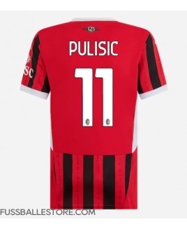 Günstige AC Milan Christian Pulisic #11 Heimtrikot Damen 2024-25 Kurzarm